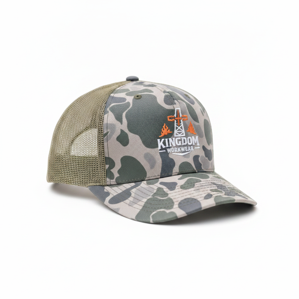 Gray Camo Cap White Background